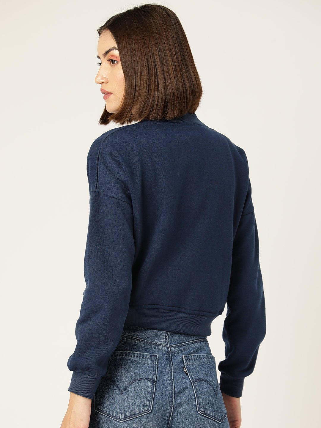 Mock Collar Fleece Sweatshirt - RueCollections