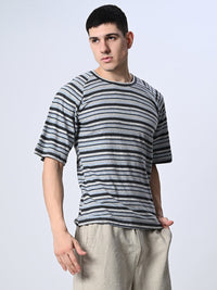 Thumbnail for Multi Color Stripes Round Neck T-shirt - RueCollections