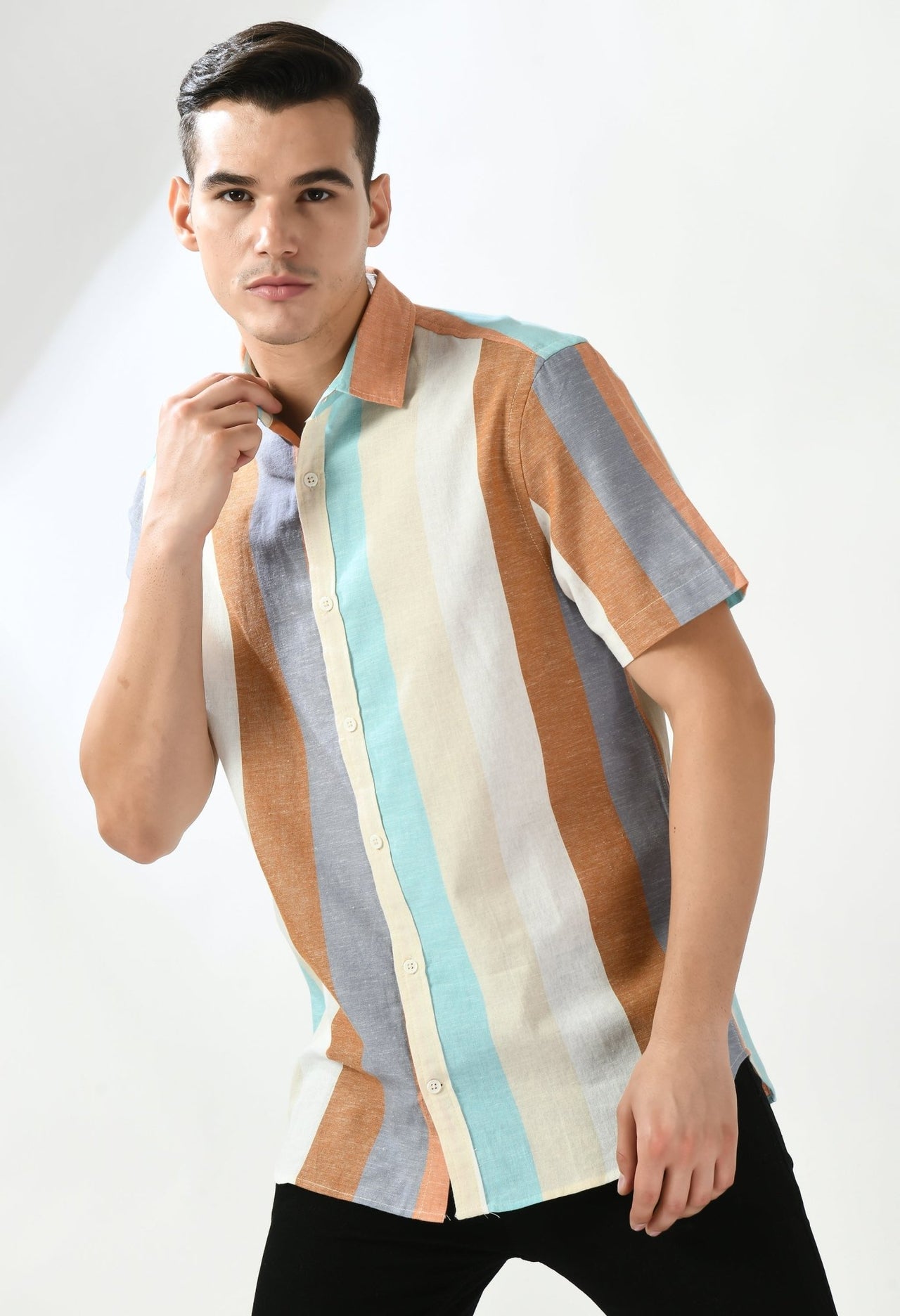 Multicolor Pastel Striper Shirt - RueCollections