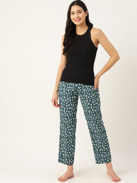 Thumbnail for Multicolored Women Pure Cotton Printed Lounge Pants - RueCollections