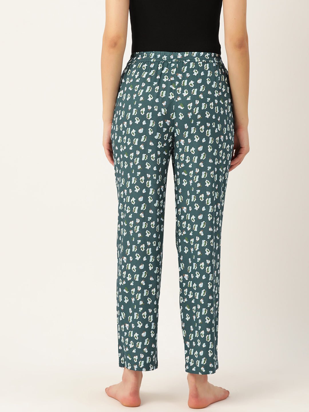 Multicolored Women Pure Cotton Printed Lounge Pants - RueCollections