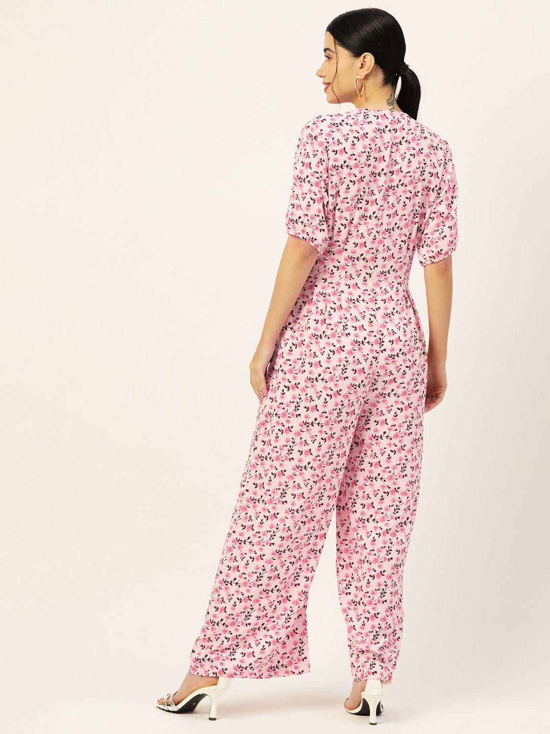 Multicoloured Printed Basic Jumpsuit - RueCollections