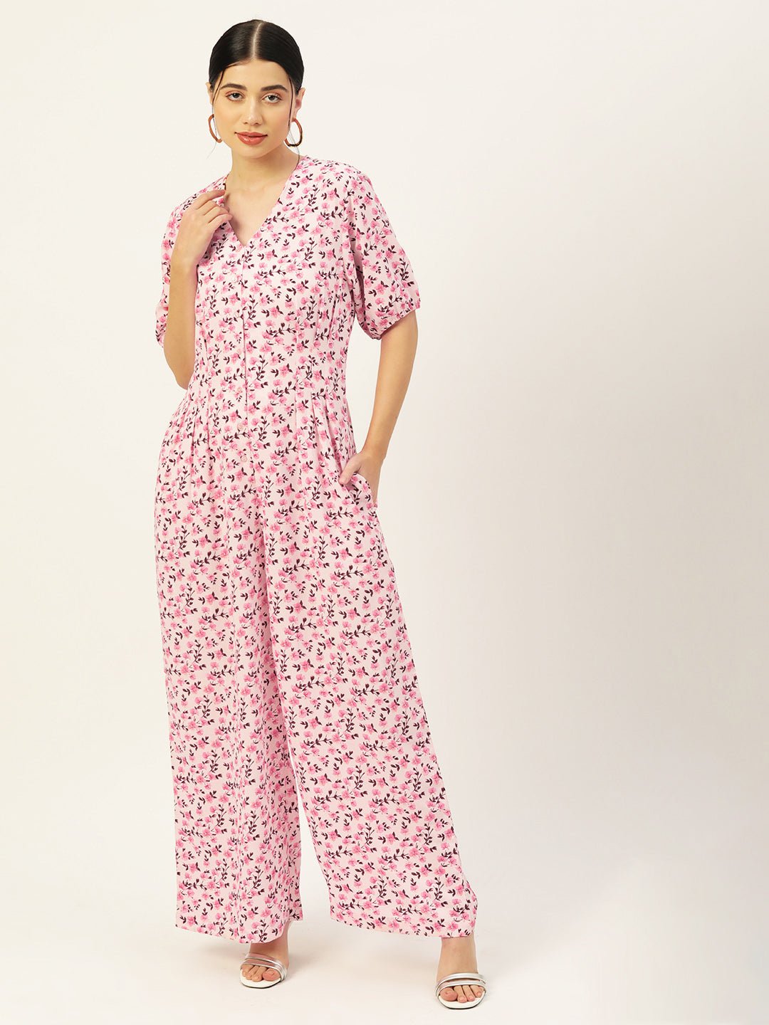 Multicoloured Printed Basic Jumpsuit - RueCollections