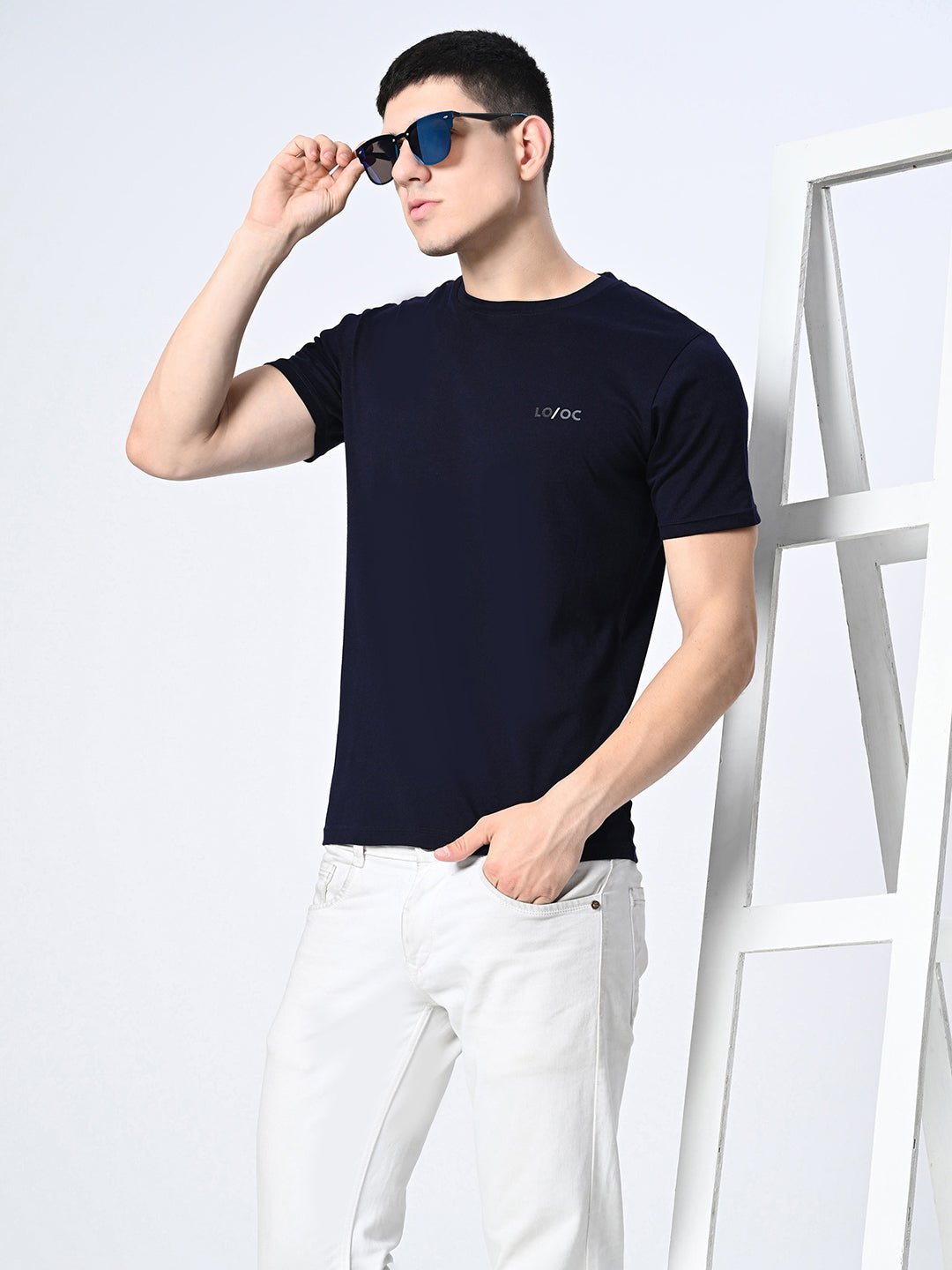 Navy Blue T-Shirt For Men's - RueCollections