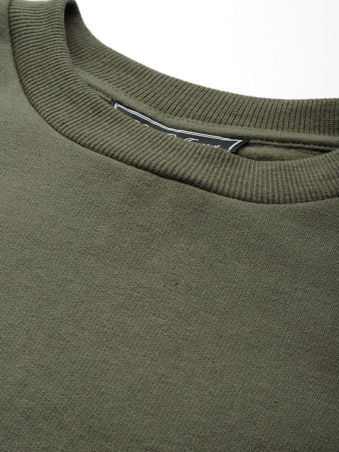 Olive Green Colourblocked Longline Fleece Sweatshirt - RueCollections