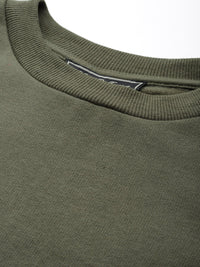 Thumbnail for Olive Green Colourblocked Longline Fleece Sweatshirt - RueCollections