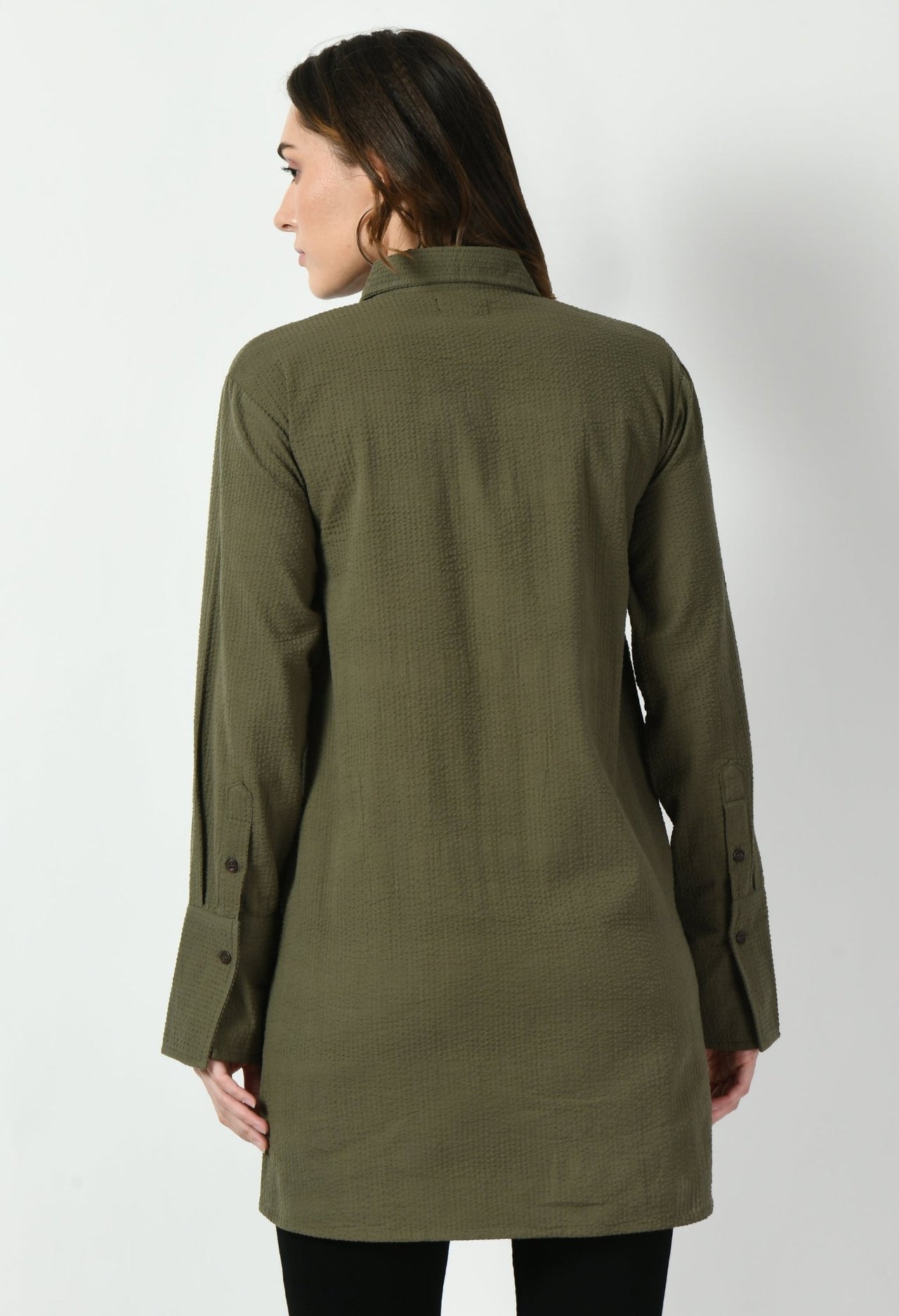 Olive long Shirt - RueCollections