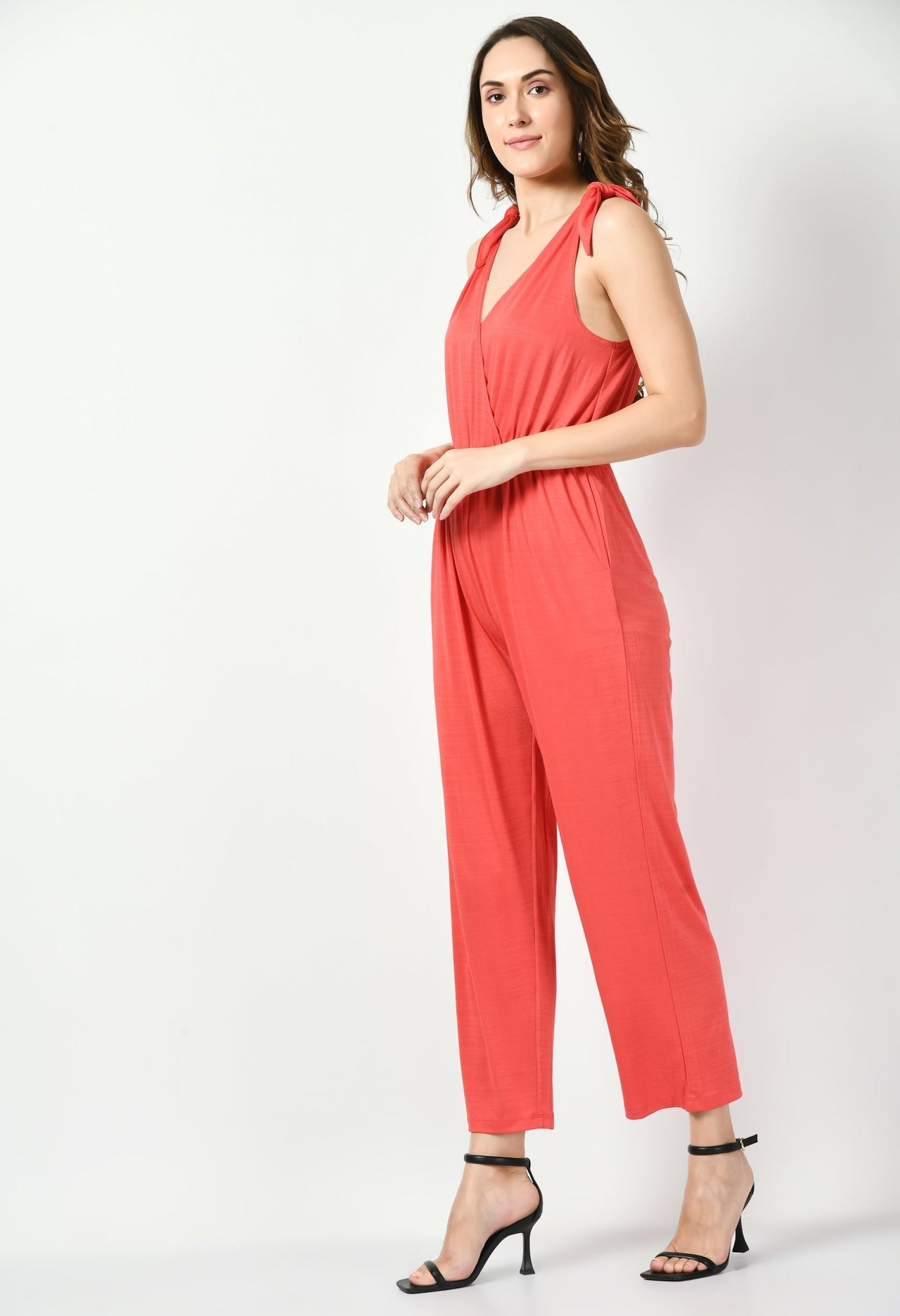 Orange Sleeveless Jumpsuit - RueCollections