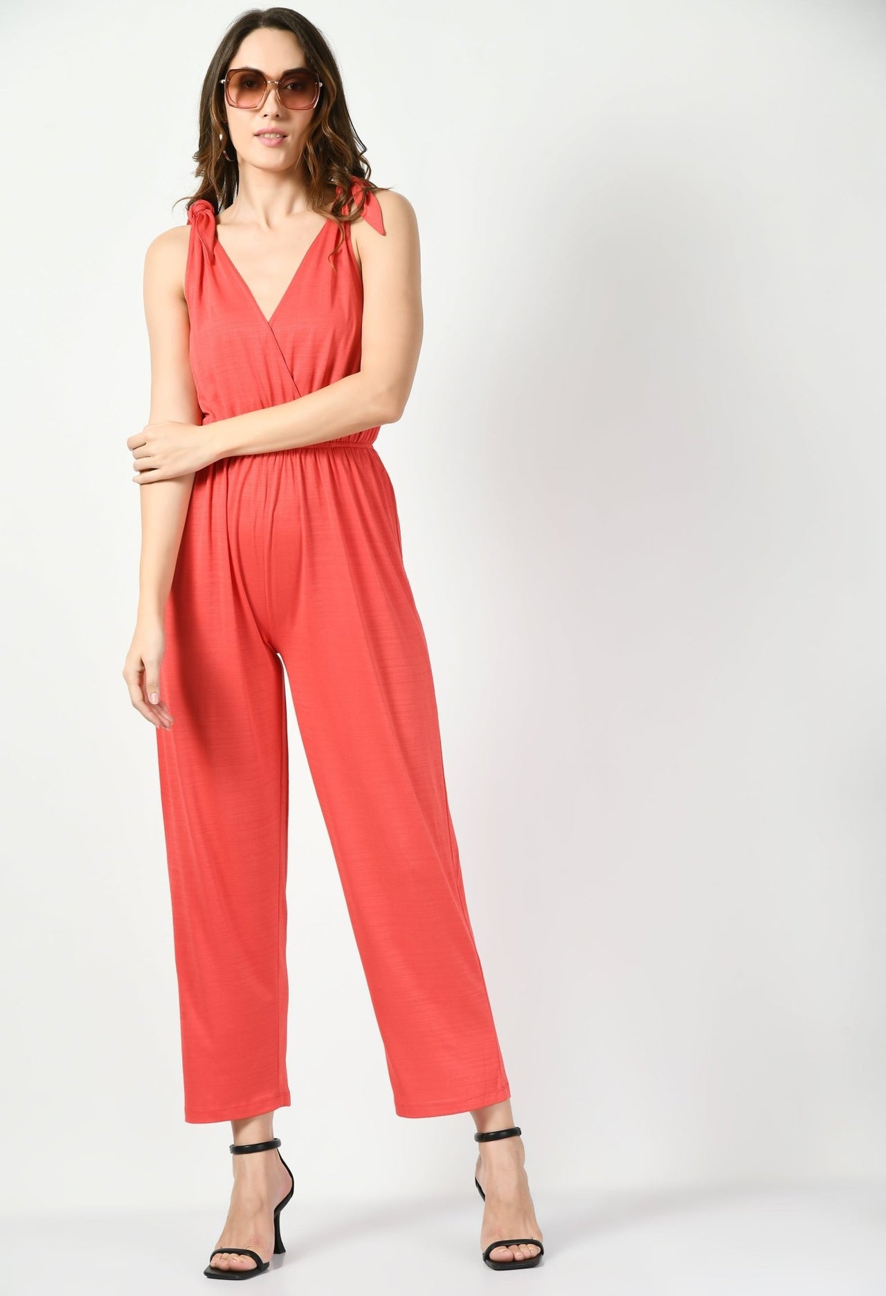 Orange Sleeveless Jumpsuit - RueCollections