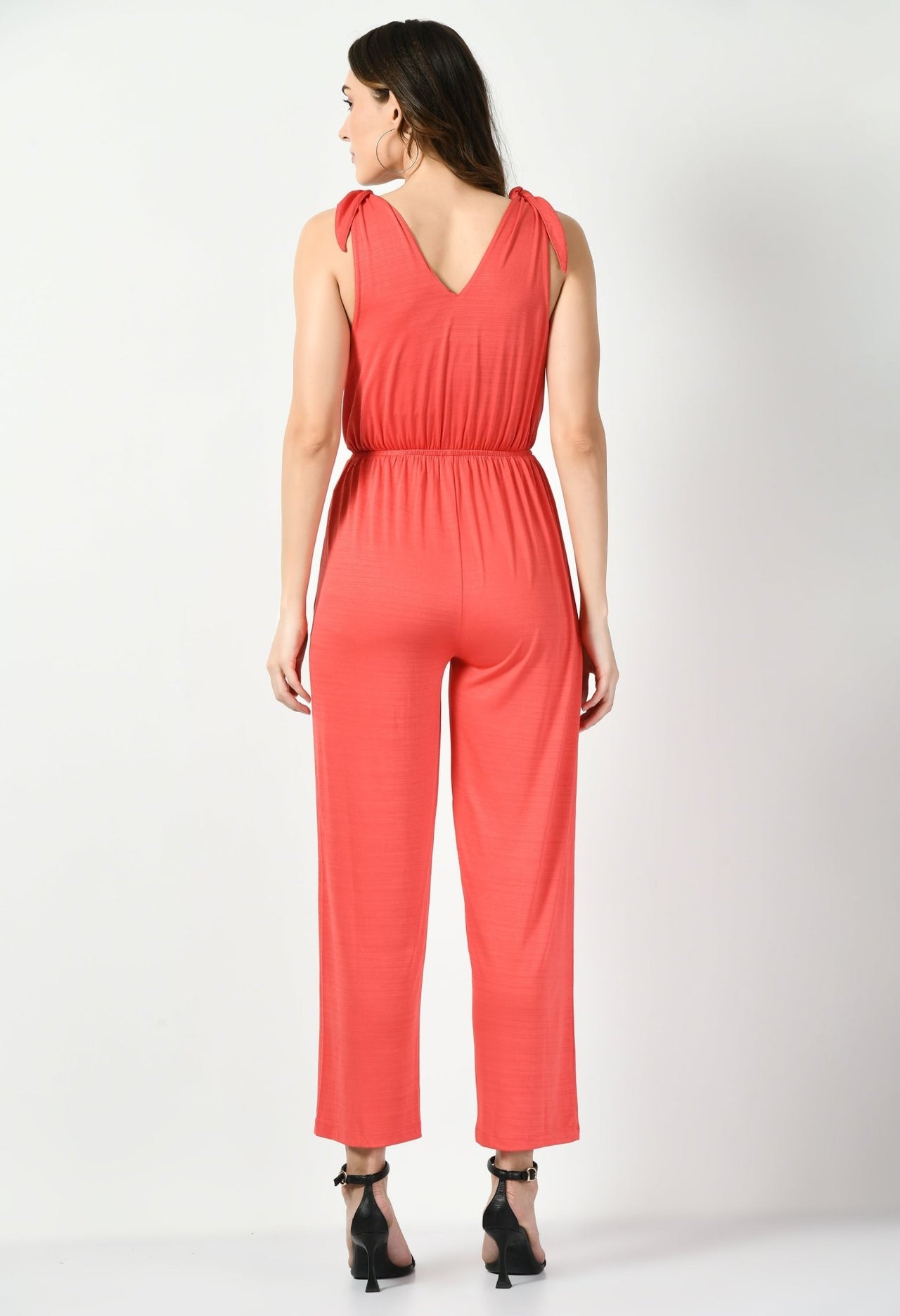 Orange Sleeveless Jumpsuit - RueCollections