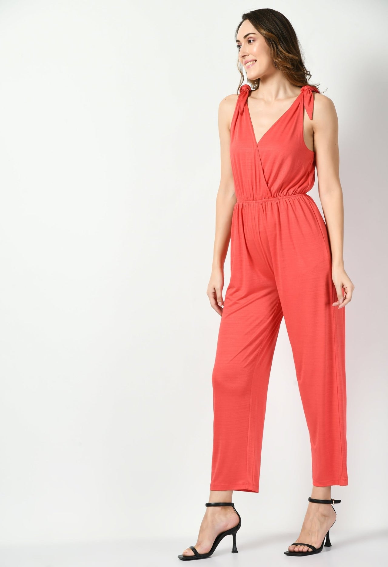 Orange Sleeveless Jumpsuit - RueCollections