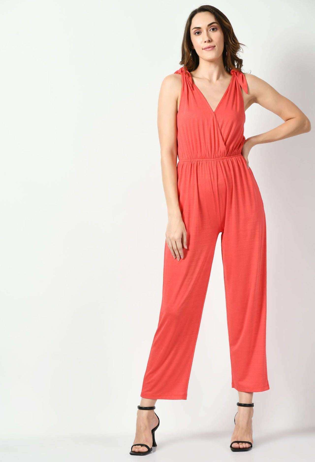 Orange Sleeveless Jumpsuit - RueCollections