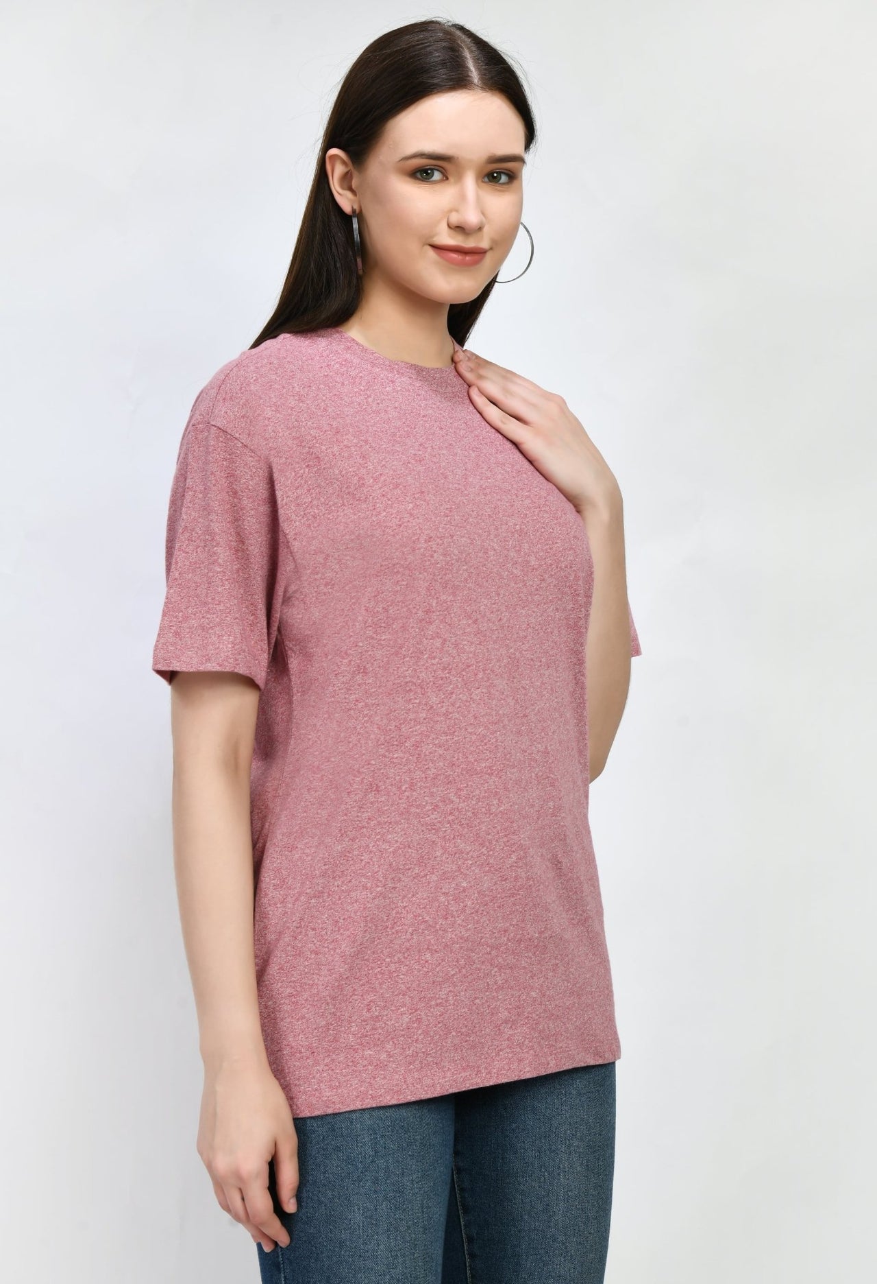 Peach Color Oversized T-Shirt Type Top - RueCollections
