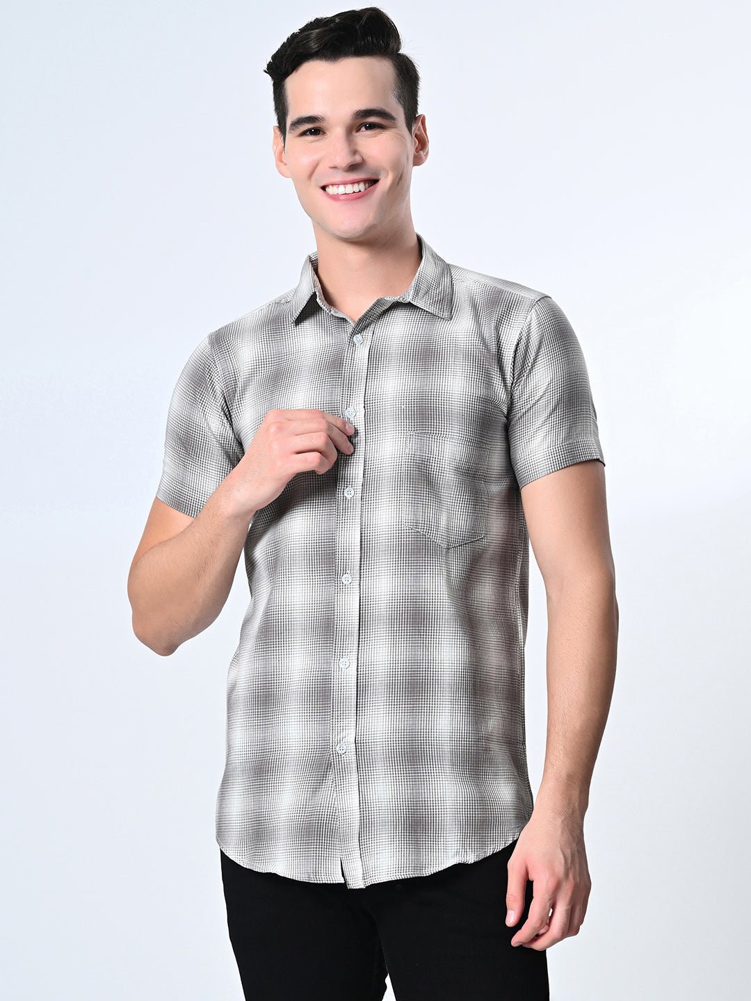 Pink Checks Half Sleeve Shirt - RueCollections