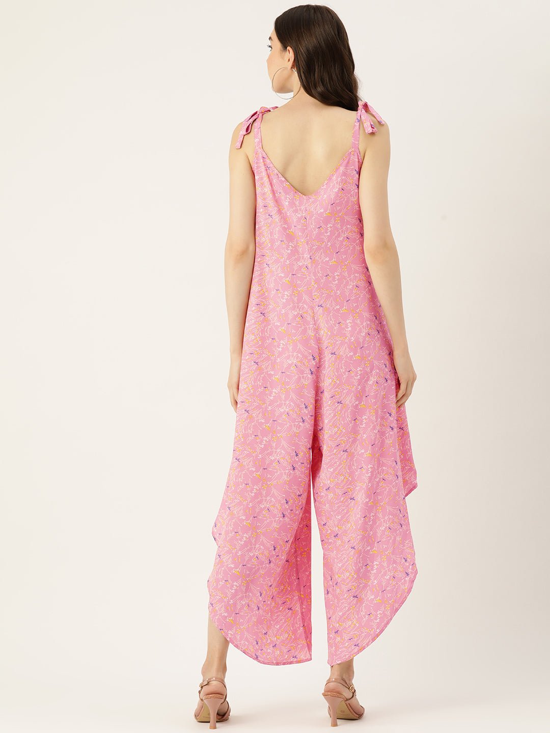 Pink Solid Basic Jumpsuit - RueCollections