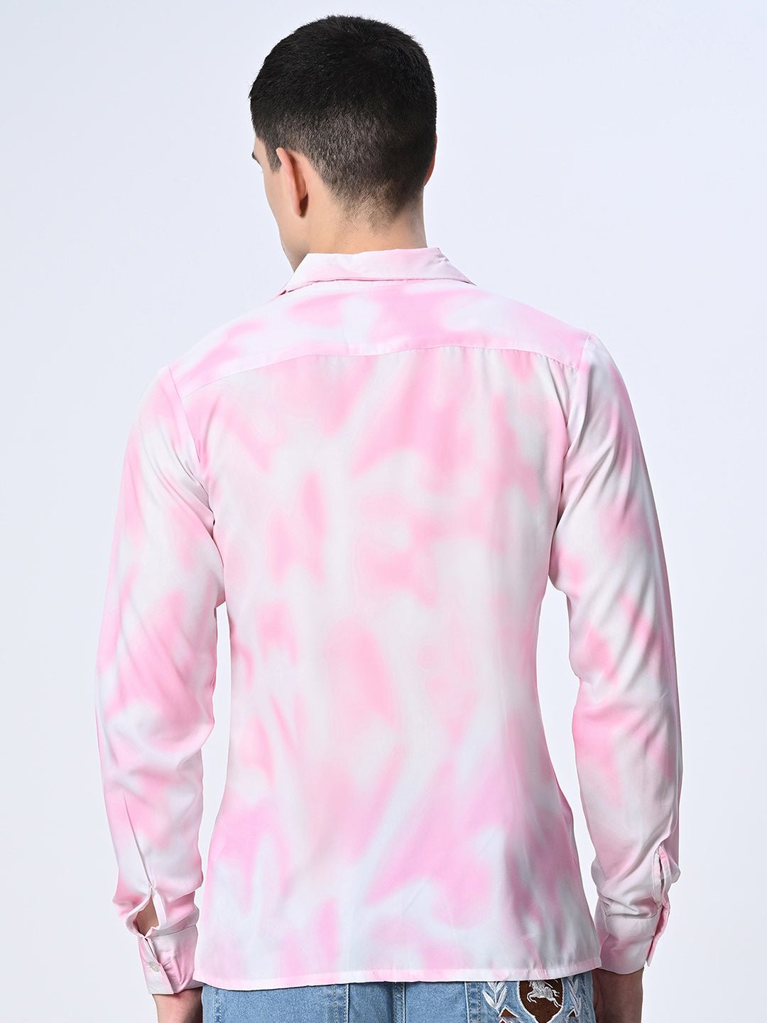 Pink Tie Dye printed Full Sleeve Shirt - RueCollections