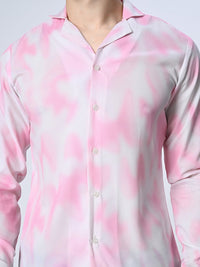 Thumbnail for Pink Tie Dye printed Full Sleeve Shirt - RueCollections