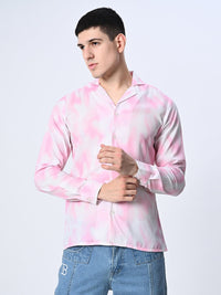 Thumbnail for Pink Tie Dye printed Full Sleeve Shirt - RueCollections