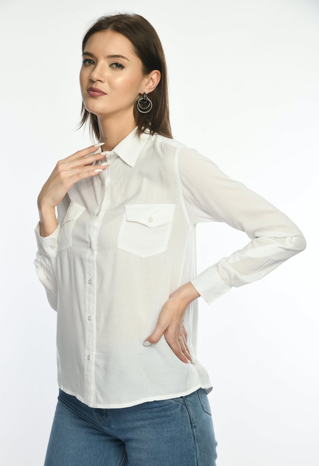 Pure Viscose solid casual shirt - RueCollections