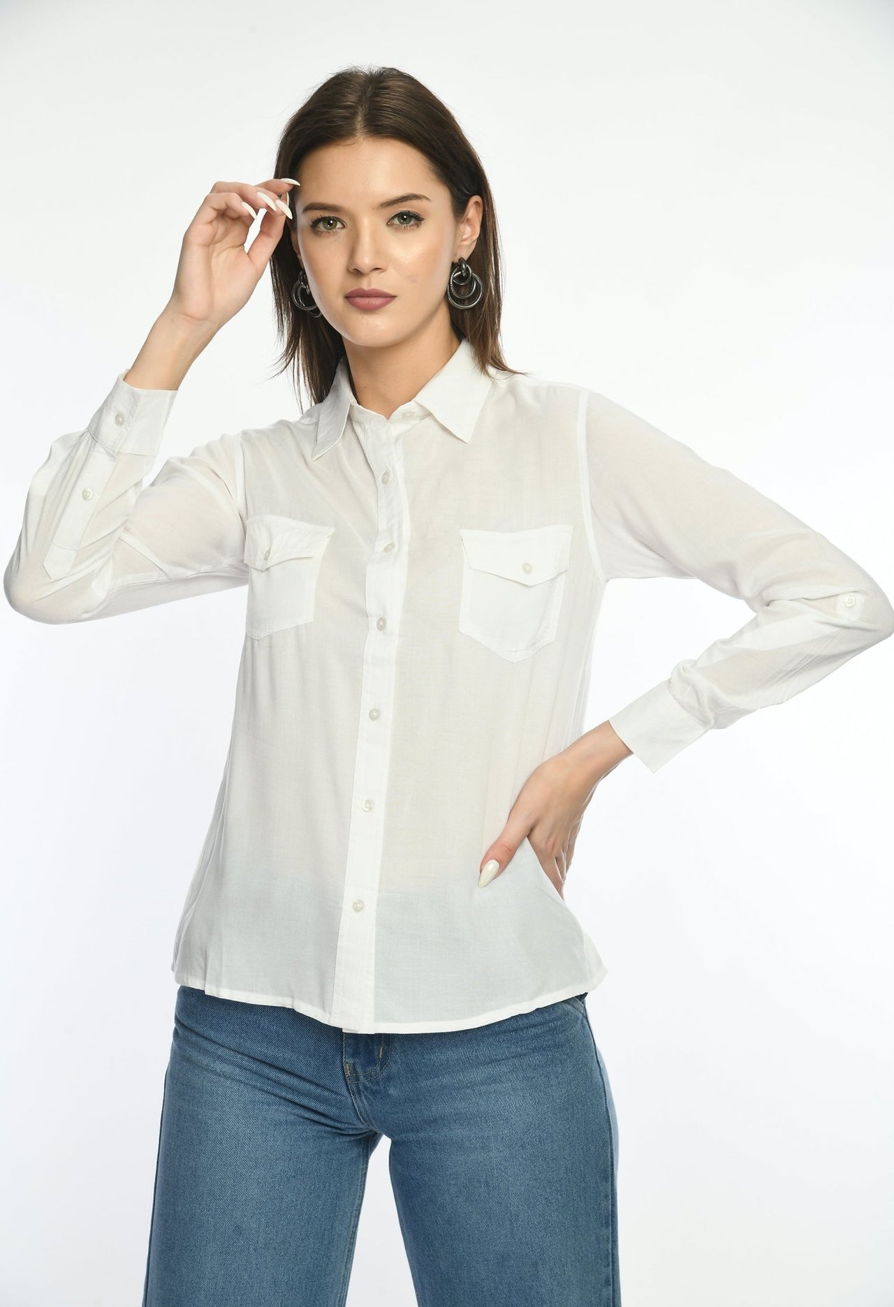 Pure Viscose solid casual shirt - RueCollections