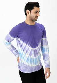 Thumbnail for Purple & Blue Unisex Tie - Dye T-shirt - RueCollections