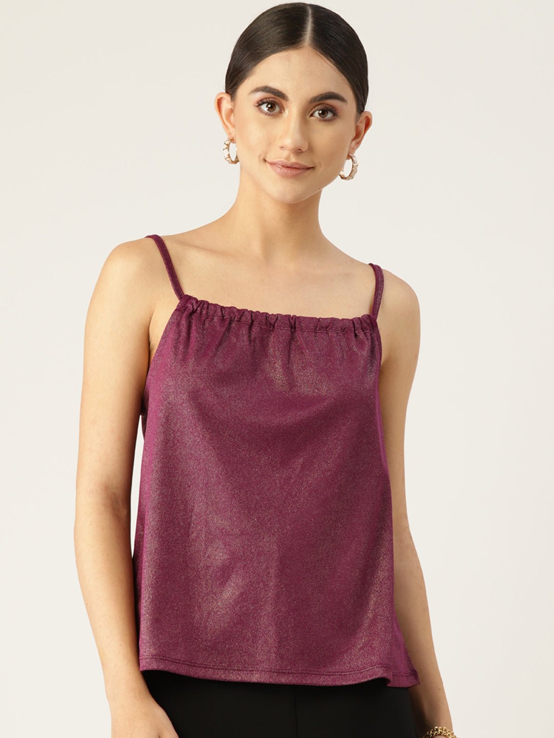 Purple Shoulder Strap Top - RueCollections