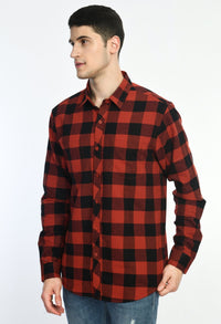 Thumbnail for Red & Black Checks Full Sleeve Shirt - RueCollections