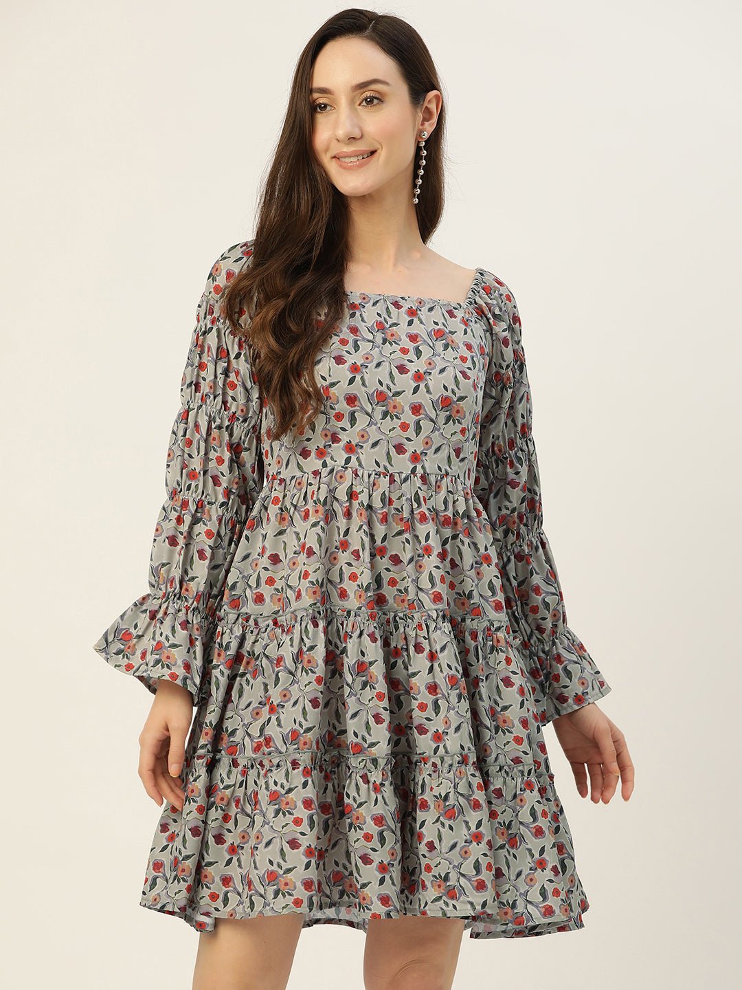 Rue Collection Floral Crepe A - Line Dress - RueCollections