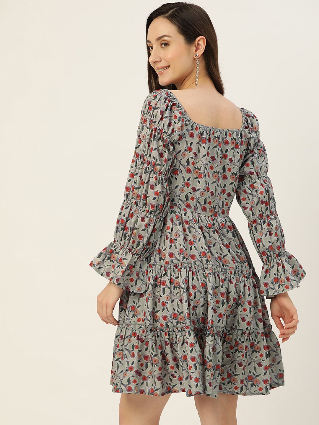 Rue Collection Floral Crepe A - Line Dress - RueCollections