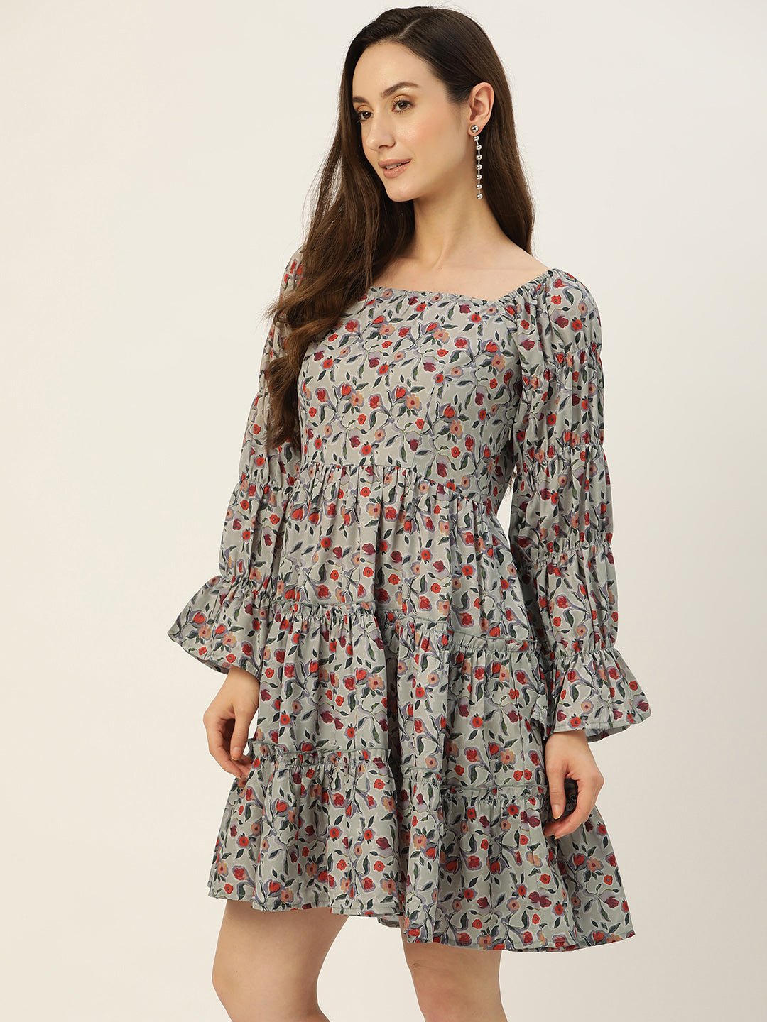 Rue Collection Floral Crepe A - Line Dress - RueCollections