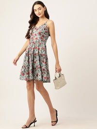 Thumbnail for Rue Collection Floral Print Crepe Fit & Flare Dress - RueCollections