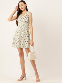 Thumbnail for Rue Collection Floral Print Crepe Mini Wrap Dress - RueCollections