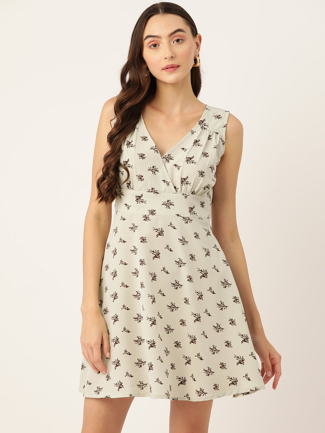 Rue Collection Floral Print Crepe Mini Wrap Dress - RueCollections