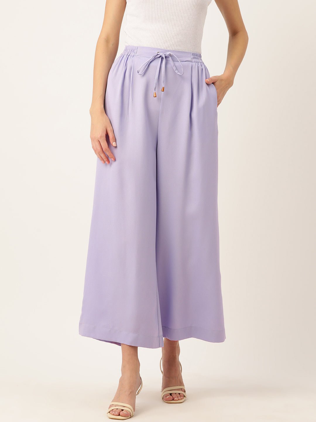 Rue Collection Relaxed Loose Fit High - Rise Pleated Culottes - RueCollections