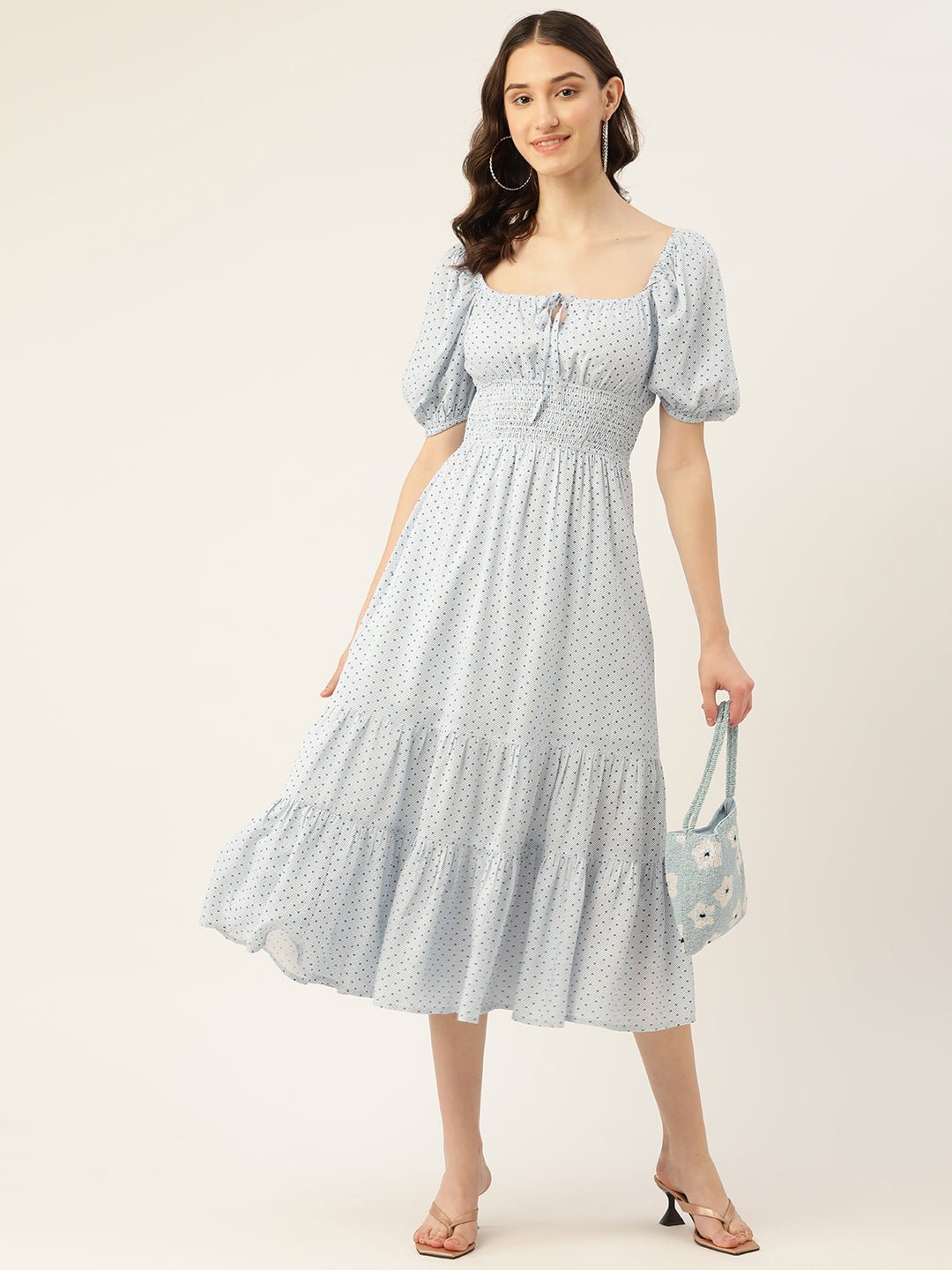 Rue Collection Smocked Tiered Fit & Flare Midi Dress - RueCollections