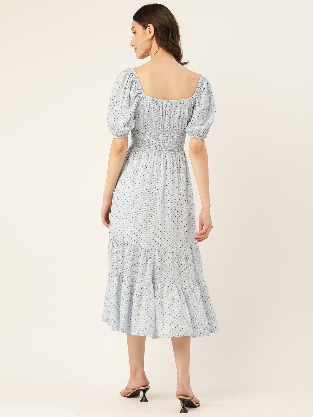 Rue Collection Smocked Tiered Fit & Flare Midi Dress - RueCollections