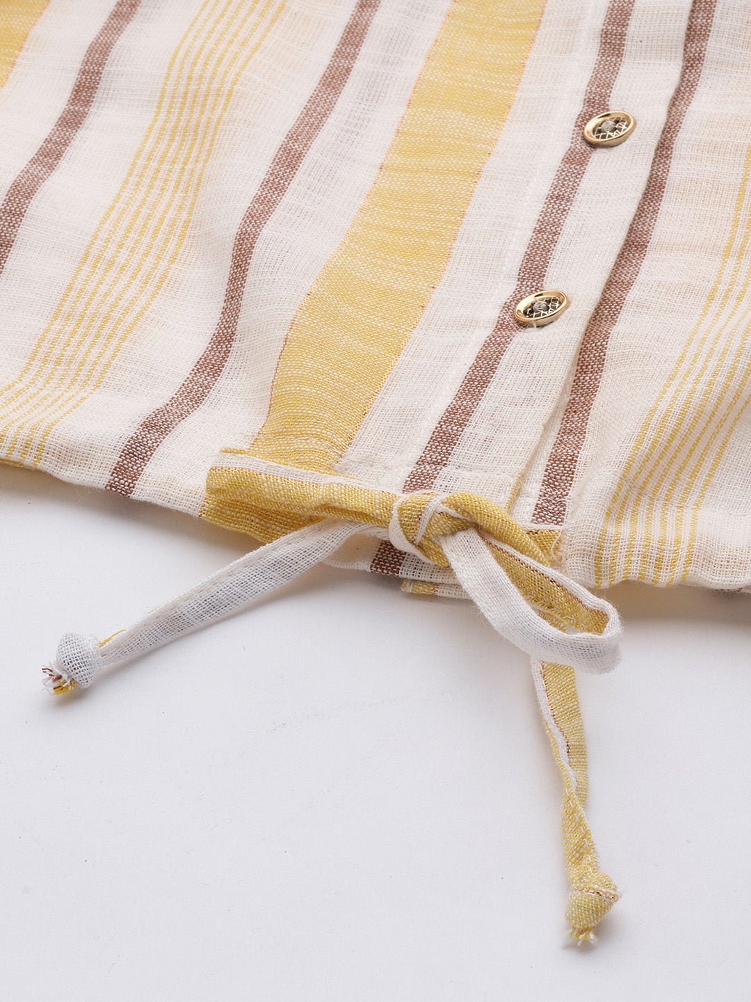 Rue Collection White & Yellow Striped Crop Top - RueCollections