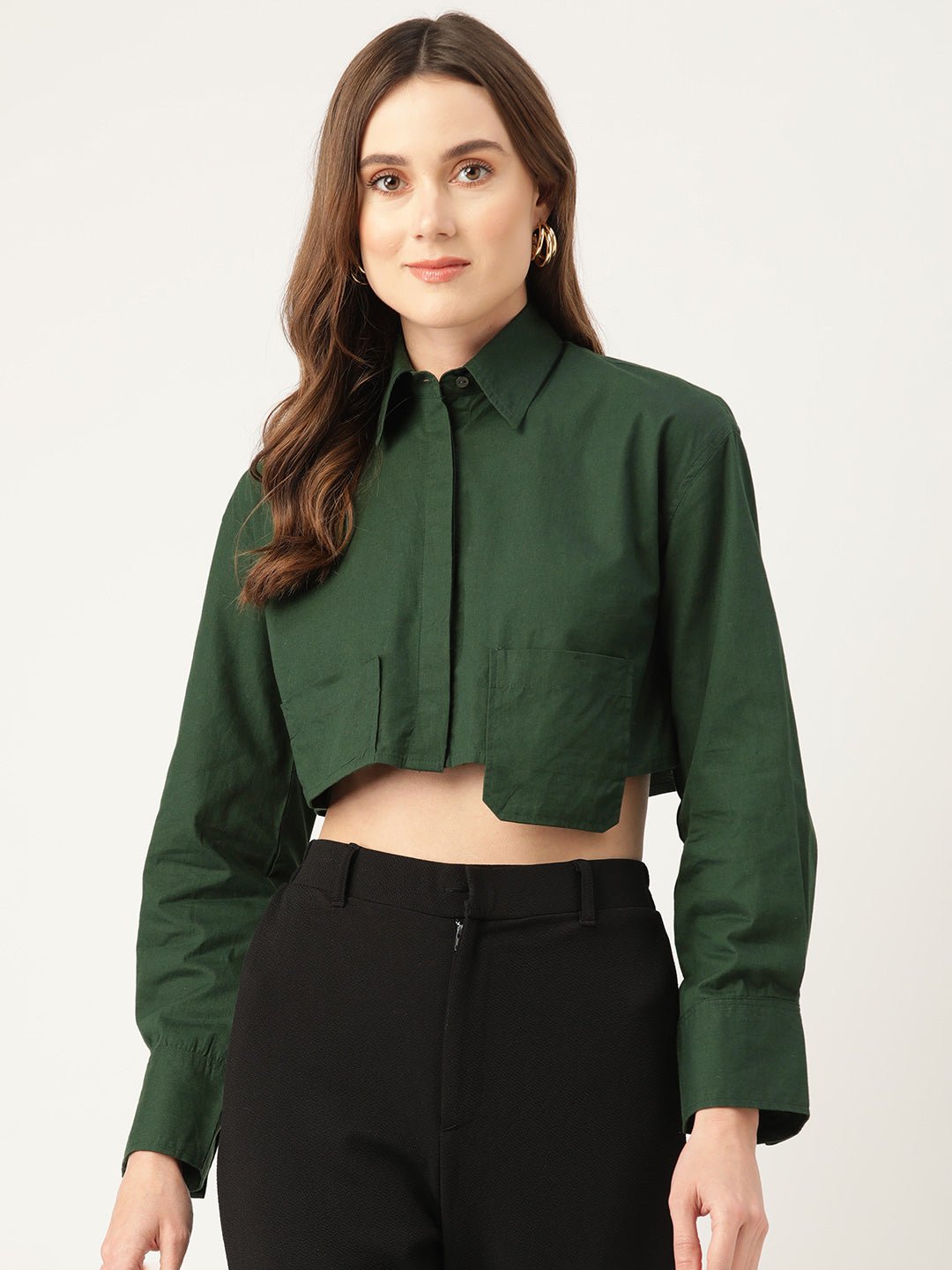 Shirt Style Crop Top - RueCollections