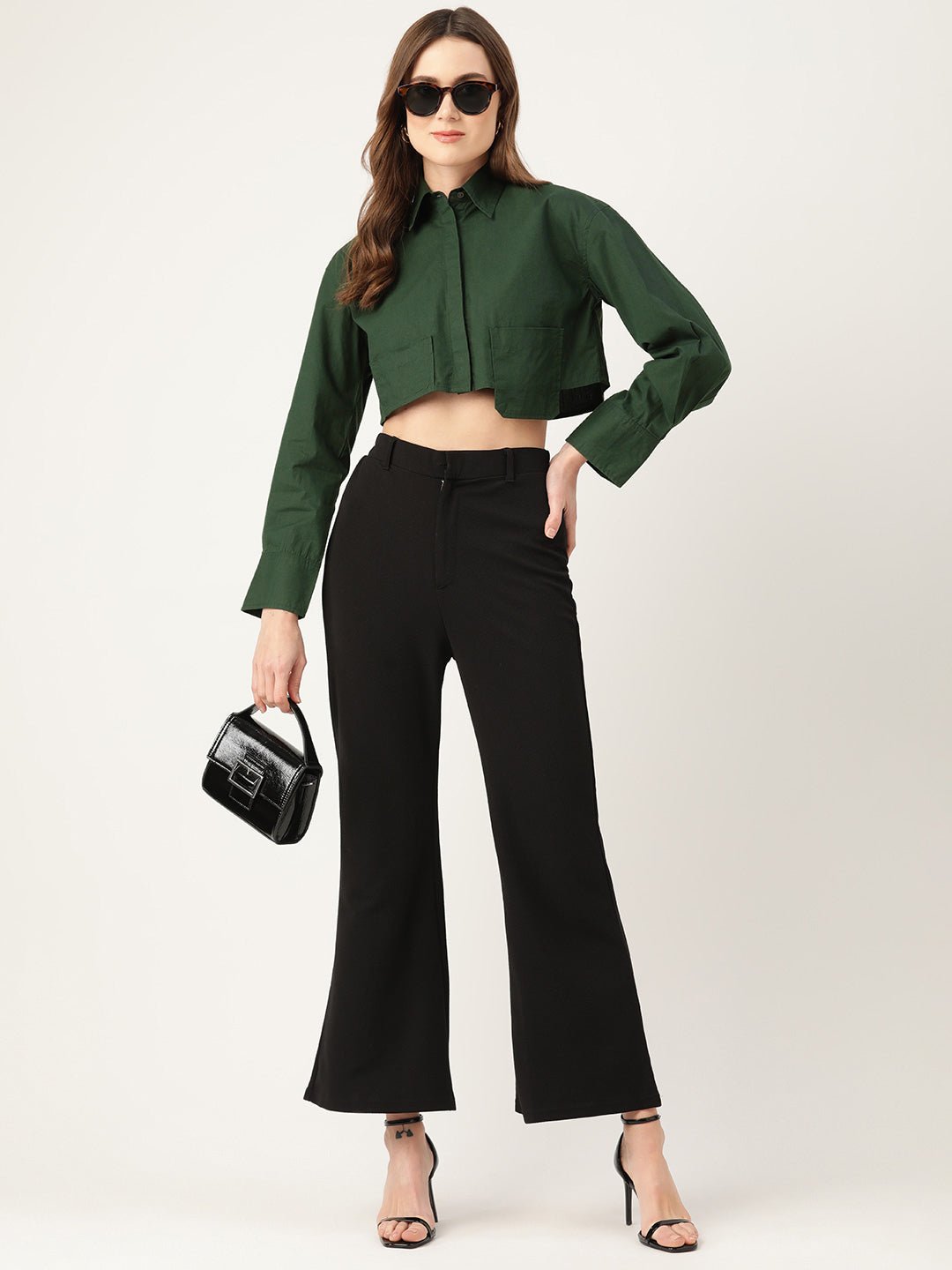 Shirt Style Crop Top - RueCollections