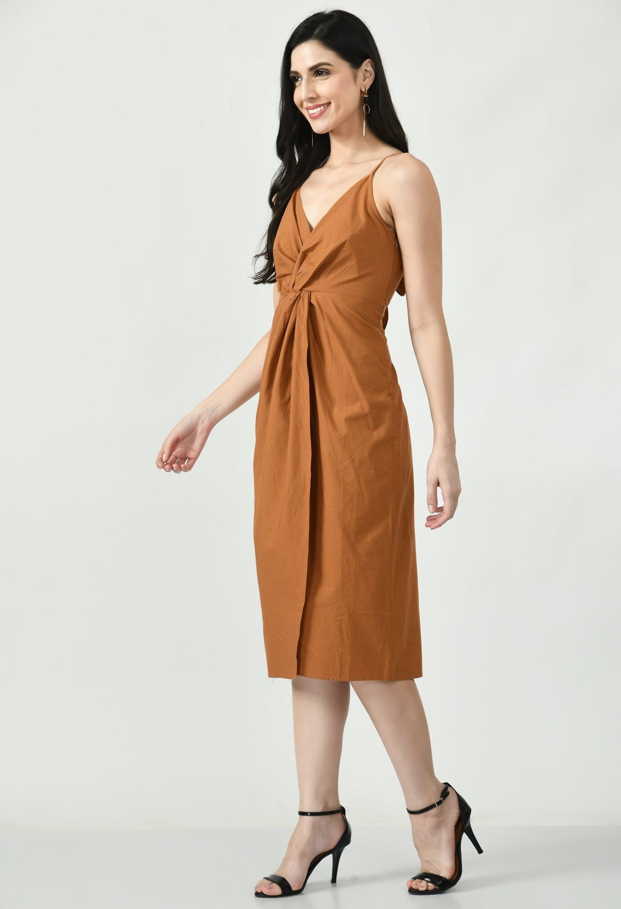 Sleeveless Dress With Back Tie - RueCollections