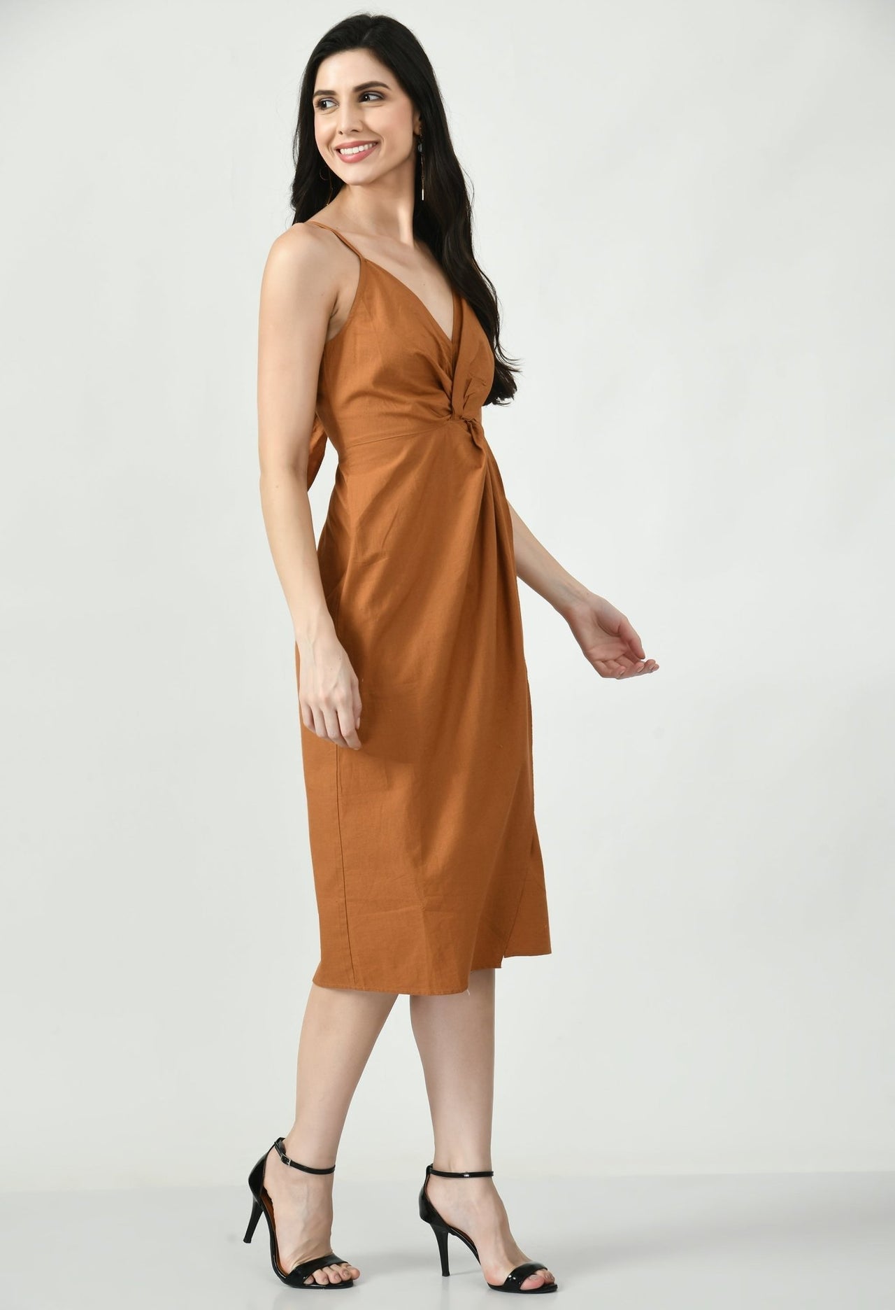 Sleeveless Dress With Back Tie - RueCollections