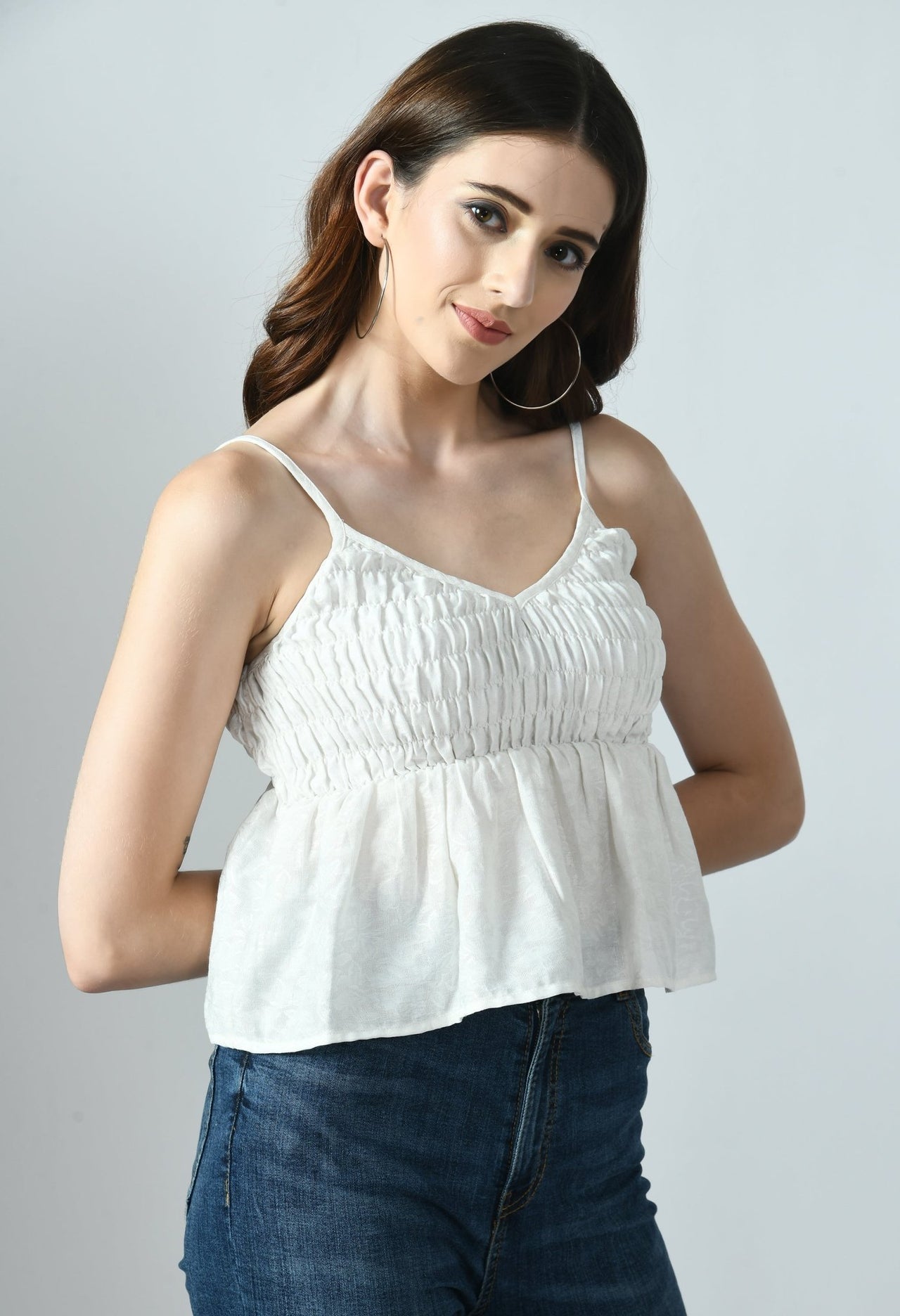 Sleeveless Jacquard Textured Top - RueCollections