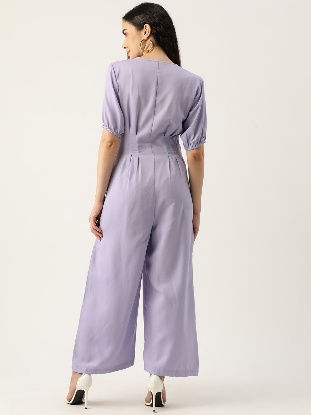 Solid Front Open Basic Jumpsuit - RueCollections