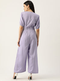 Thumbnail for Solid Front Open Basic Jumpsuit - RueCollections