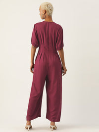 Thumbnail for Solid Front Open Basic Jumpsuit - RueCollections