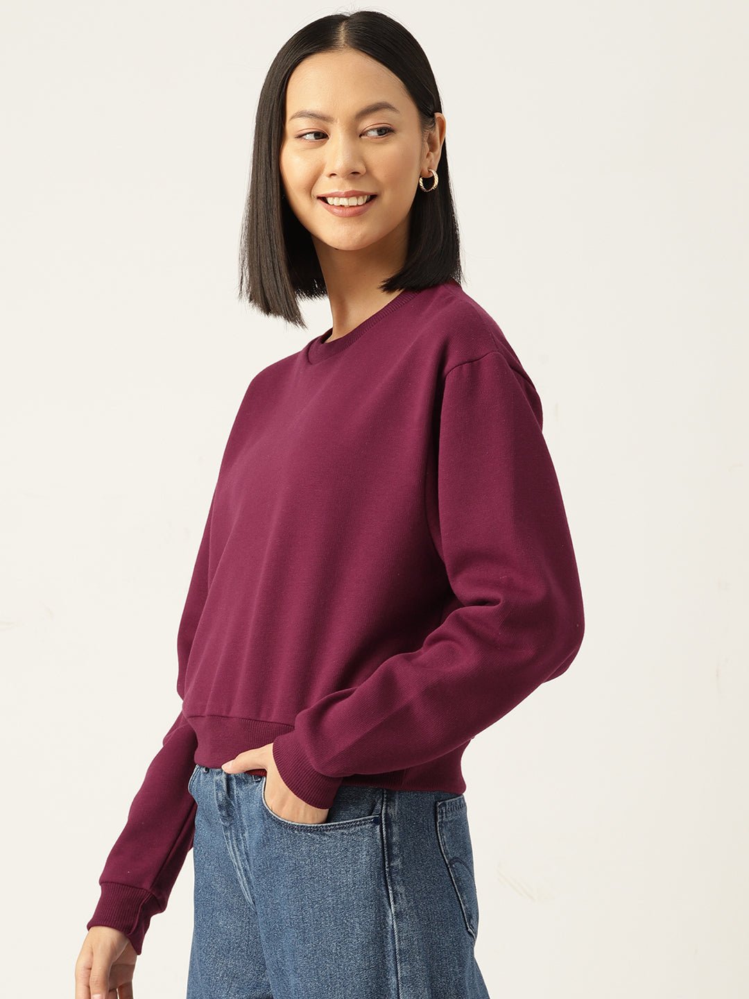 Solid Maroon Sweatshirt - RueCollections