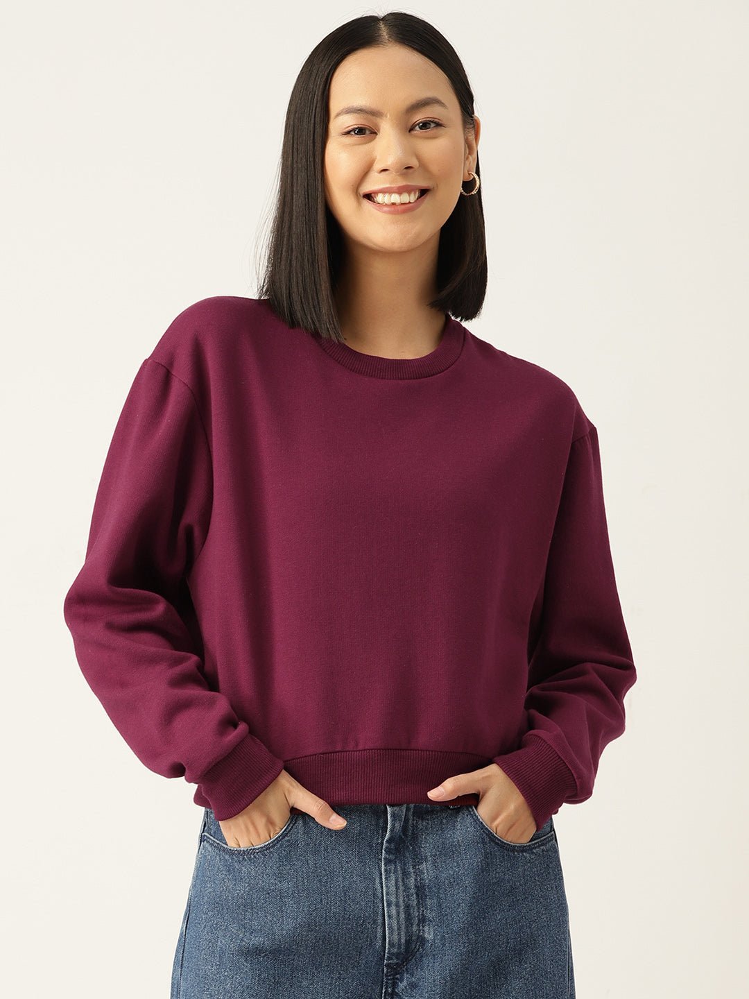 Solid Maroon Sweatshirt - RueCollections