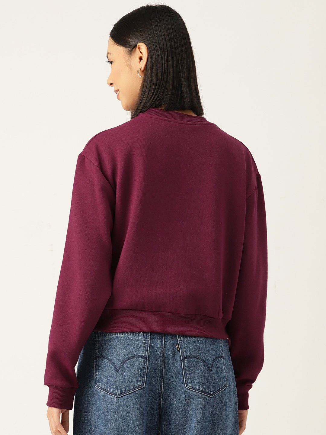 Solid Maroon Sweatshirt - RueCollections