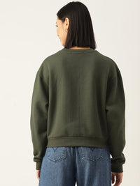 Thumbnail for Solid Olive Green Sweatshirt - RueCollections