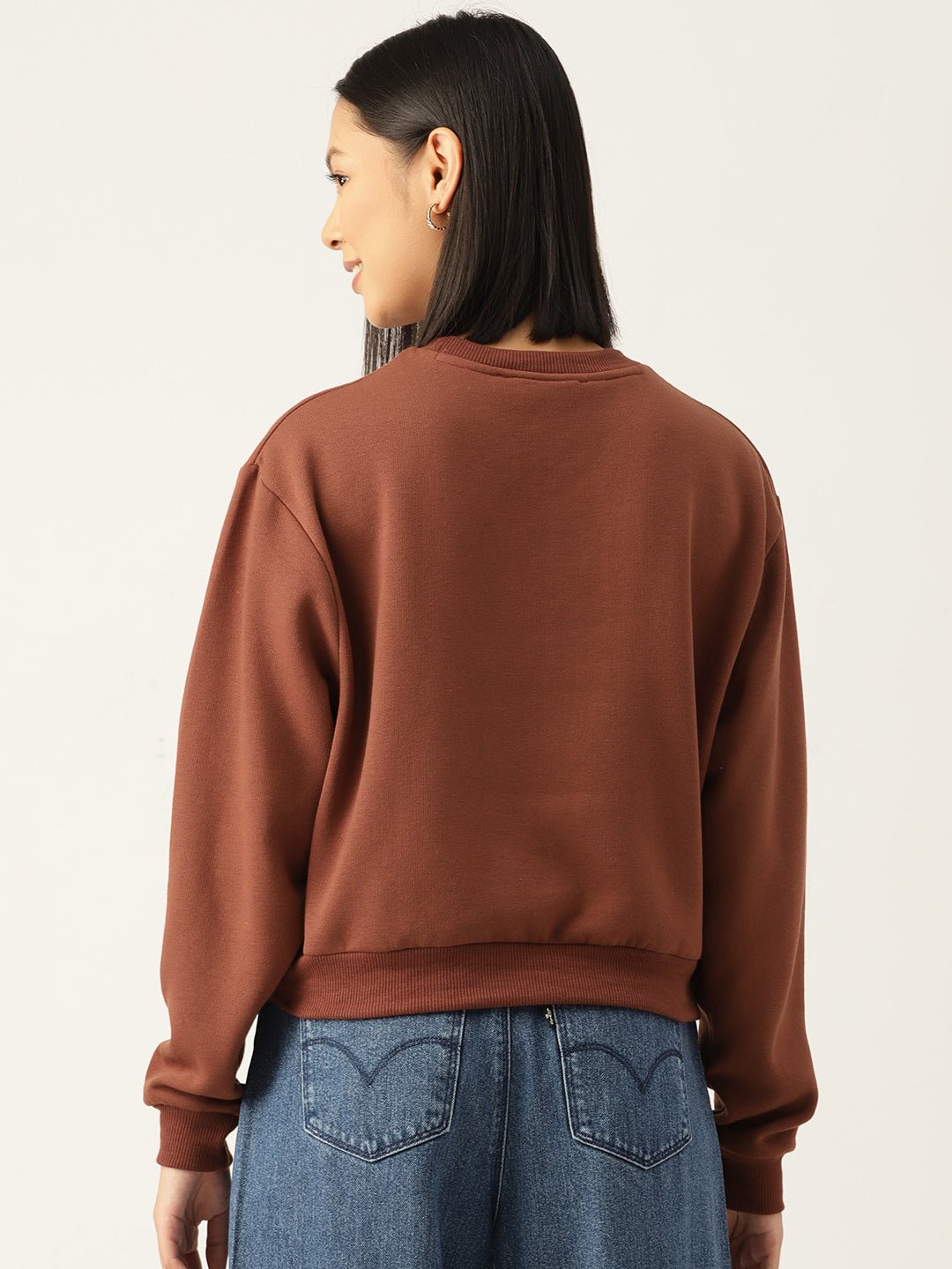 Solid Rust Sweatshirt - RueCollections